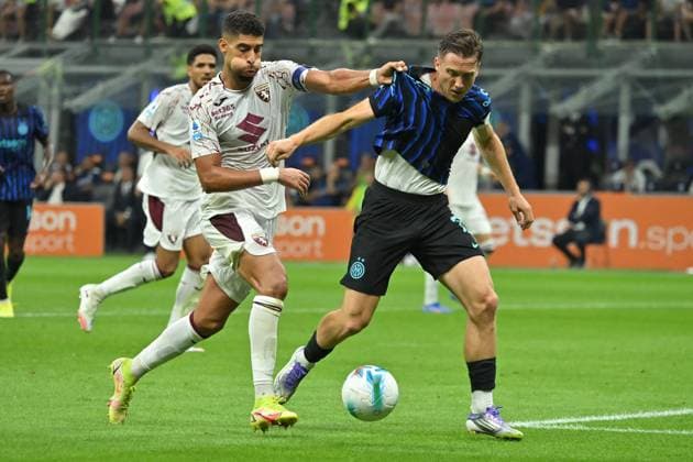 CALCIO - Serie A - Inter - FC Internazionale vs Torino FC Adam Masina of TorinomPiotr Zielinski of Inter during the serie A match between FC Inter v Torino FC at San Siro stadium Mattia Vian during Inter - FC Internazionale vs Torino FC, Italian soccer Serie A match in Milan, Italy, August 25 2025 Milan Italy  Copyright: xIPAxSport ABACAx