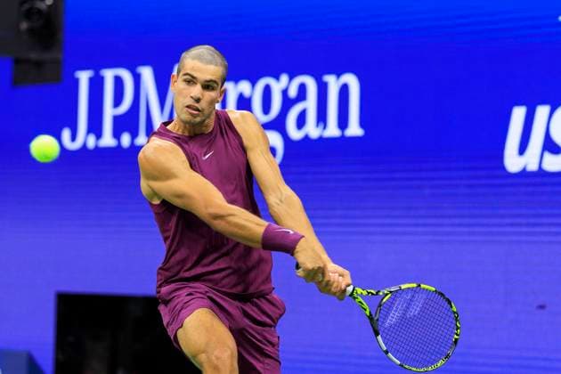 August 25, 2025, Flushing Meadows, New York, USA: Carlos Alcaraz during a match against Reilly Opelka on Day 2 of the 2025 US Open at USTA Billie Jean King National Tennis Center on Monday August 25, 2025 in the Flushing neighborhood of the Queens borough of New York City. JAVIER ROJAS PI Flushing Meadows USA - ZUMAp124 20250825_zaa_p124_110 Copyright: xJavierxRojasx