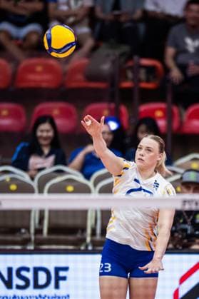 250826 Elsa Arrestad of Sweden during the women s volleyball world championship match between Sweden and Egypt on August 26, 2025 in Bangkok Photo Kaikungwon Duanjumroon BILDBYRAN code XY XY0070 volleyboll volleyball landslaget egypt sverige egypten national team sweden dam bbeng vm world championship  Copyright: KaikungwonxDuanjumroon BB250826BB232