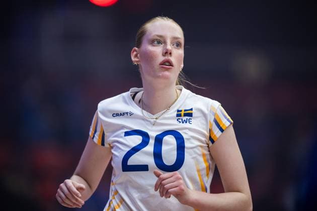 250826 Martha Edlund of Sweden during the women s volleyball world championship match between Sweden and Egypt on August 26, 2025 in Bangkok Photo Kaikungwon Duanjumroon BILDBYRAN code XY XY0070 volleyball volleyball landslaget egypt sverige egypten national team sweden dam bbeng vm world championship  Copyright: KaikungwonxDuanjumroon BB250826BB264