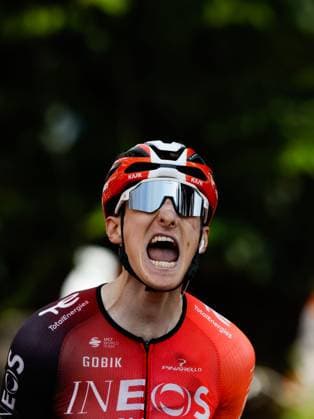 British rider Ben Turner of INEOS Grenadiers celebrates winning the fourth stage of La Vuelta cycling tour between Susa and Voiron, 26 August 2025. This stage covering 206,7 km is the last one held in Italy and France before teams depart for Spain to continue the race. Fourth stage of La Vuelta cycling tour !ACHTUNG: NUR REDAKTIONELLE NUTZUNG!  Copyright: xJavierxLizonx GRAF3131 20250826-55017742362_1