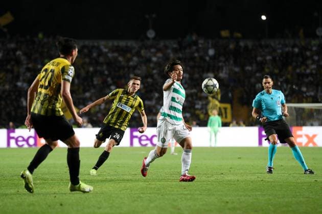 Reo Hatate of Celtic Kairat Almaty v Celtic, UEFA Champions League, Play-Off Round, Second Leg, Football, Almaty Central Stadium, Almaty, Kazakhstan - 26 Aug 2025Almaty Almaty Central Stadium Kazakhstan EDITORIAL USE ONLY No use with unauthorised audio, video, data, fixture lists, club league logos or live services. Online in-match use limited to 120 images, no video emulation. No use in betting, games or single club league player publications. Copyright: xNikitaxBassov Shutterstockx 15455823ak