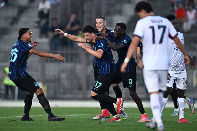 Db Milano 26 08 2025 - Supercoppa Primavera Inter-Cagliari foto Daniele Buffa Image nella foto: esultanza gol Matteo Lavelli 