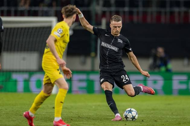 SOCCER - UEFA CL, Sturm vs Bodo KLAGENFURT,AUSTRIA,26.AUG.25 - SOCCER - UEFA Champions League, play off, SK Sturm Graz vs FK Bodo Glimt. Image shows Dimitri Lavalee (Sturm).  GEPAxpictures xMatthiasxTrinkl
