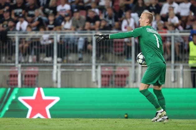 SOCCER - UEFA CL, Sturm vs Bodo KLAGENFURT,AUSTRIA,26.AUG.25 - SOCCER - UEFA Champions League, play off, SK Sturm Graz vs FK Bodo Glimt. Image shows Oliver Christensen (Sturm).  GEPAxpictures xChrisxBauer