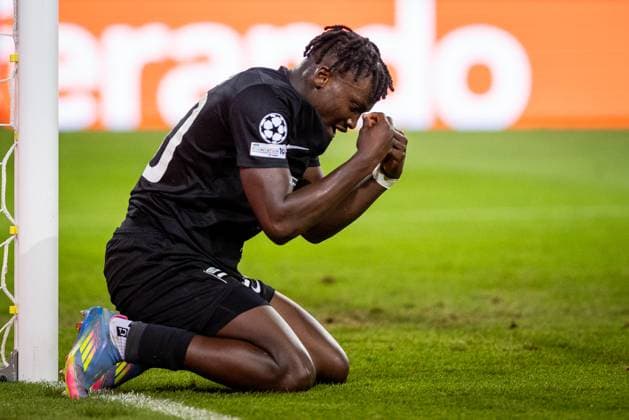 STURM GRAZ vs BODO GLIMT Seedy Jatta of Sturm during second leg of play off round of UEFA Champions League football match between SK Sturm Graz and FK Bodo Glimt. Worthersee Stadion, Klagenfurt, Austria, August 26, 2025. Photo by Branislav Racko Copyright: xx 080A7876