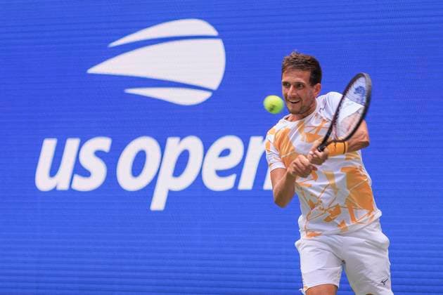 August 26, 2025, Flushing Meadows, New York, USA: Vit Kopriva returns during a match against Jannik Sinner on Day 3 of the 2025 US Open at USTA Billie Jean King National Tennis Center on Tuesday August 26, 2025 in the Flushing neighborhood of the Queens borough of New York City. JAVIER ROJAS PI Flushing Meadows USA - ZUMAp124 20250826_zaa_p124_062 Copyright: xJavierxRojasx