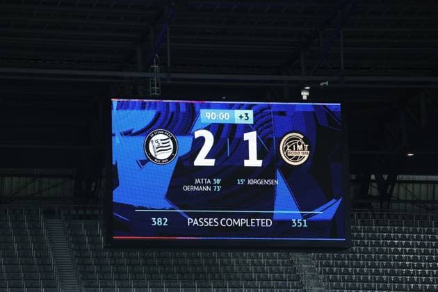 SOCCER - UEFA CL, Sturm vs Bodo KLAGENFURT,AUSTRIA,26.AUG.25 - SOCCER - UEFA Champions League, play off, SK Sturm Graz vs FK Bodo Glimt. Image shows scoring board.  GEPAxpictures xChrisxBauer