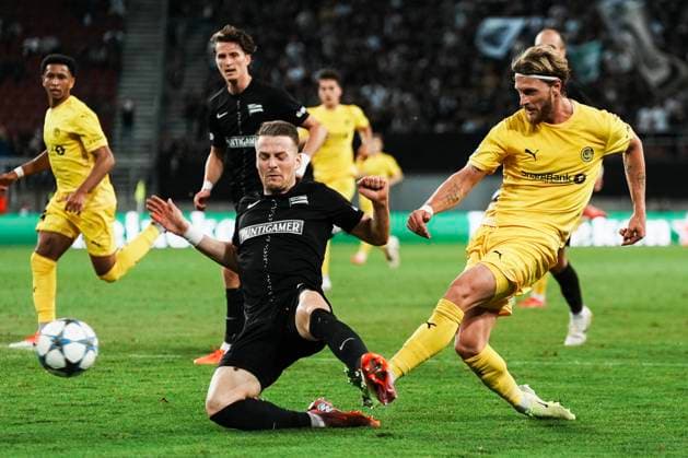 Champions League qualification Sturm Graz Bodo Glimt Klagenfurt, Austria 20250826 Bodo Glimts Kasper Hogh during the Champions League qualifying match between Sturm Graz and Bodo Glimt at Wörthersee Stadium in Austria Photo Terje Pedersen NTB Klagenfurt Austria EDITORIAL USE ONLY RESTRICTED USE FOR BETTING COMPANIES  Copyright: xTerjexPedersenx xNTBx