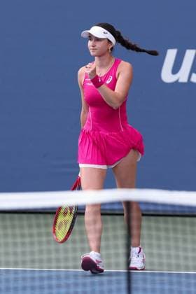 Eva Lys GER makes a fist and cheers, cheers, joy, emotion, USTA Billie Jean King National Tennis Center, Flushing Meadows, New York, USA Copyright: xJuergenxHasenkopfx