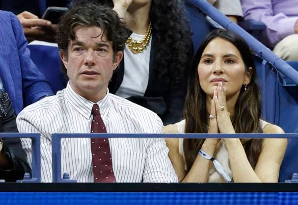 Olivia Munn watches Ajla Tomljanovic of Australia play Coco Gauff in a first round match in Arthur Ashe Stadium on day 3 at the 2025 US Open Tennis Championship at the USTA Billie Jean King National Tennis Center in New York City on Tuesday, August 26, 2025.  NYP20250826157 JOHNxANGELILLO