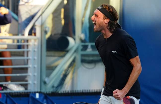 Stefanos Tsitsipas celebrates his first round win 2025 US Open, Day Three, USTA Billie Jean King National Tennis Center, New York, USA - 26 Aug 2025New York USTA Billie Jean King National T New York (NY) United States of America  Copyright: xJavierxGarcia Shutterstockx 15451865gs