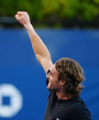 Stefanos Tsitsipas celebrates his first round win 2025 US Open, Day Three, USTA Billie Jean King National Tennis Center, New York, USA - 26 Aug 2025New York USTA Billie Jean King National T New York (NY) United States of America  Copyright: xJavierxGarcia Shutterstockx 15451865gu
