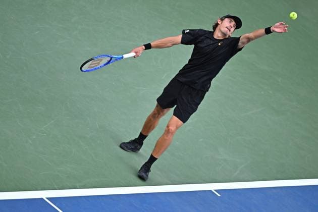 US Open - First Round Alex De Minaur (AUS) during his first round match at the 2025 US Open at Billie Jean National Tennis Center in New York City, NY, USA, on August 26, 2025. Photo by Corinne Dubreuil ABACAPRESS.COM New York city United States  Copyright: xDubreuilxCorinne ABACAx