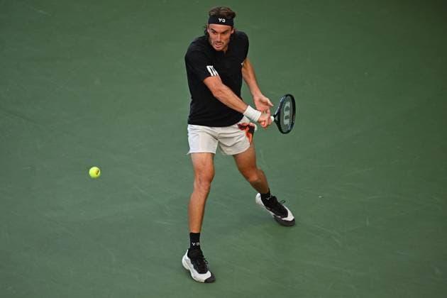 US Open - First Round Stefanos Tsitsipas (GRE) during his first round match at the 2025 US Open at Billie Jean National Tennis Center in New York City, NY, USA, on August 26, 2025. Photo by Corinne Dubreuil ABACAPRESS.COM New York city United States  Copyright: xDubreuilxCorinne ABACAx