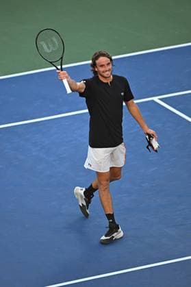 US Open - First Round Stefanos Tsitsipas (GRE) during his first round match at the 2025 US Open at Billie Jean National Tennis Center in New York City, NY, USA, on August 26, 2025. Photo by Corinne Dubreuil ABACAPRESS.COM New York city United States  Copyright: xDubreuilxCorinne ABACAx