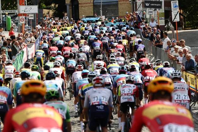 Muur Classic Geraadsbergen 2025 Cycling Race GERAARDSBERGEN, BELGIUM - AUGUST 27 : illustration picture peloton during the 3th edition of Muur Classic Geraardsbergen an UCI Europe Tour 1.1 one day cycling road race for Men Elite of 177.8 km with start in Geraardsbergen and finish in Geraardsbergen on August 27, 2025 in Geraardsbergen, Belgium, 27 08 2025 - GERAARDSBERGEN Belgium  Copyright: xTvwx
