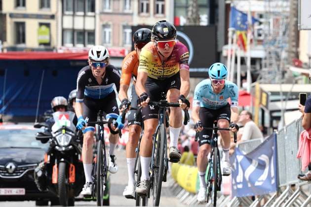 Muur Classic Geraadsbergen 2025 Cycling Race GERAARDSBERGEN, BELGIUM - AUGUST 27 : Vandenbulcke Alex (BEL) of Tarteletto - Isorex, Huck Leandre (FRA) of Veloce Club Rouen, Haest Jasper (NED) of VolkerWessels Cycling Team, Ottema Rick (NED) of Diftar Continental Cyclingteam during the 3th edition of Muur Classic Geraardsbergen an UCI Europe Tour 1.1 one day cycling road race for Men Elite of 177.8 km with start in Geraardsbergen and finish in Geraardsbergen on August 27, 2025 in Geraardsbergen, Belgium, 27 08 2025 - GERAARDSBERGEN Belgium  Copyright: xTvwx