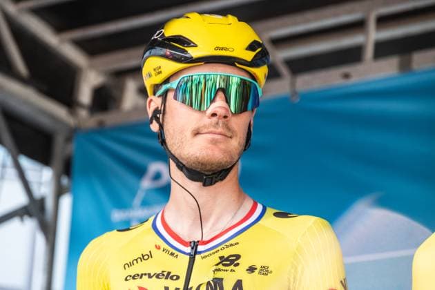 PostNord Danmark Rundt 2025 Stage 2 in Rødovre, Denmark - 13 Aug 2025 Dylan van Baarle of Netherlands and Team Visma Lease a Bike is seen during the team presentation prior to the PostNord Danmark Rundt cycling race. Rødovre Denmark Copyright: xKristianxTuxenxLadegaardxBergx xSOPAxImagesx 13_08_2025_KTLB_PNDKR25_86
