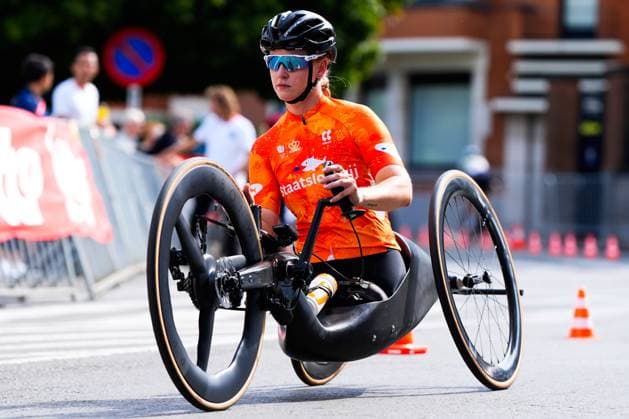 2025 UCI Para-cycling Road World Championships Picture by Olly Hassell SWpix.com - 27 08 2025 - Cycling - 2025 UCI Para-cycling Road World Championships - Ronse, Flanders, Belgium - Training Practice - Chantal Haenen (Netherlands) Copyright: x xSWpix.comx(t axPhotographyxHubxLtd)xOllyxHassell SWpix.comx SWP-3069-0004