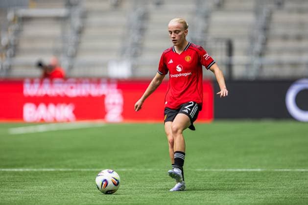 250827 Anna Sandberg of Manchester United during the UEFA Women s Champions League qualifying match between Manchester United and PSV Eindhoven on August 27, 2025 in Stockholm Photo Jonathan Näckstrand BILDBYRAN COP 94 JN0223 fotboll football soccer fotball uefa womens champions league manchester united wfc psv eindhoven dam bbeng  Copyright: JONATHANxNÄCKSTRAND BB250827JN032