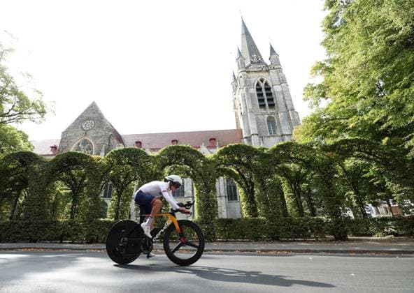 2025 UCI Para-cycling Road World Championships Picture by John Clifton SWpix.com - 27 08 2025 - Cycling - 2025 UCI Para-cycling Road World Championships - Ronse, Flanders, Belgium - Training Practice - Matt Robertson (Great Britain) Copyright: x xSWpix.comx(t axPhotographyxHubxLtd)xJohnxClifton SWpix.comx SWP-3069-0008