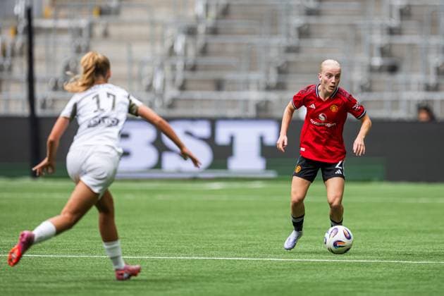 250827 Anna Sandberg of Manchester United during the UEFA Women s Champions League qualifying match between Manchester United and PSV Eindhoven on August 27, 2025 in Stockholm Photo Jonathan Näckstrand BILDBYRAN COP 94 JN0223 fotboll football soccer fotball uefa womens champions league manchester united wfc psv eindhoven dam bbeng  Copyright: JONATHANxNÄCKSTRAND BB250827JN035