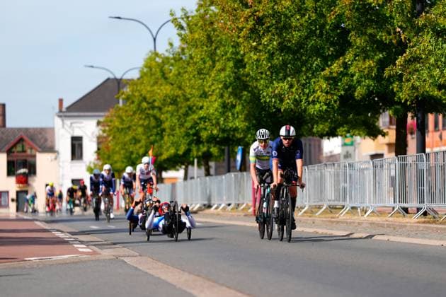2025 UCI Para-cycling Road World Championships Picture by Olly Hassell SWpix.com - 27 08 2025 - Cycling - 2025 UCI Para-cycling Road World Championships - Ronse, Flanders, Belgium - Training Practice - Ben Watson (Great Britain) Copyright: x xSWpix.comx(t axPhotographyxHubxLtd)xOllyxHassell SWpix.comx SWP-3069-0016