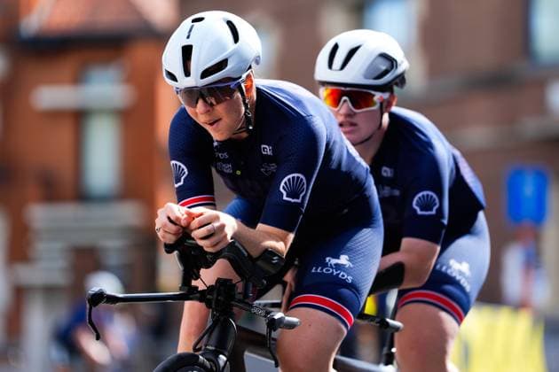 2025 UCI Para-cycling Road World Championships Picture by Olly Hassell SWpix.com - 27 08 2025 - Cycling - 2025 UCI Para-cycling Road World Championships - Ronse, Flanders, Belgium - Training Practice - Amelia Robertson piloted by Corrine Hall (Great Britain) Copyright: x xSWpix.comx(t axPhotographyxHubxLtd)xOllyxHassell SWpix.comx SWP-3069-0020