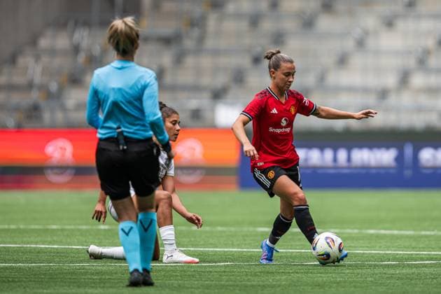 250827 Julia Zigiotti Olme of Manchester United during the UEFA Women s Champions League qualifying match between Manchester United and PSV Eindhoven on August 27, 2025 in Stockholm Photo Jonathan Näckstrand BILDBYRAN COP 94 JN0223 fotboll football soccer fotball uefa womens champions league manchester united wfc psv eindhoven dam bbeng  Copyright: JONATHANxNÄCKSTRAND BB250827JN054