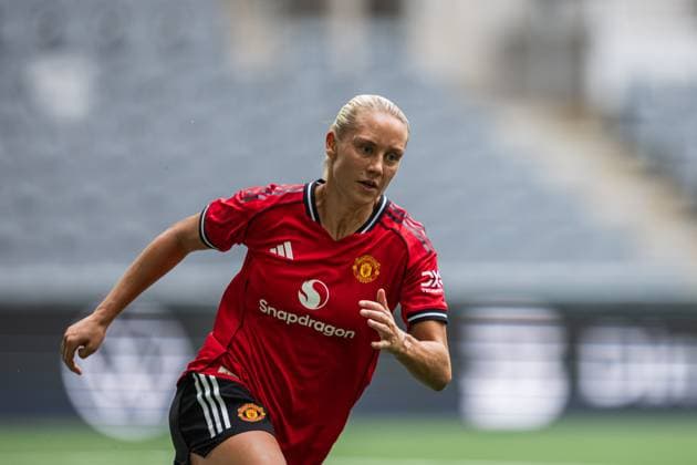250827 Lisa Naalsund of Manchester United during the UEFA Women s Champions League qualifying match between Manchester United and PSV Eindhoven on August 27, 2025 in Stockholm Photo Jonathan Näckstrand BILDBYRAN COP 94 JN0223 fotboll football soccer fotball uefa womens champions league manchester united wfc psv eindhoven dam bbeng  Copyright: JONATHANxNÄCKSTRAND BB250827JN061