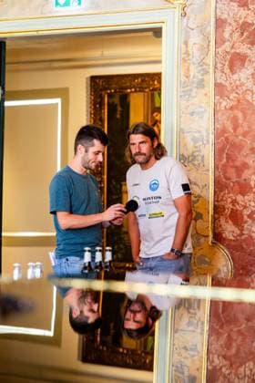 27 08 2025, GER, Handball, Men, Season 25 26, Daikin 1 Bundesliga,Press conference of ThSV Eisenach before the first matchday against SC DHfK Leipzig Patrice Rabich Sebastian Hinze ThSV Eisenach,Coach 99817 Eisenach Stadtschloss Eisenach Thueringen Germany
