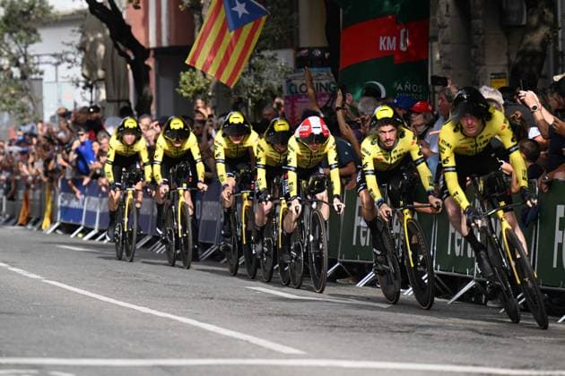 27-08-2025 Vuelta A Espana; Tappa 05 Figueres - Figueres; 2025, Visma - Lease A Bike; Vingegaard, Jonas; Figueres; 