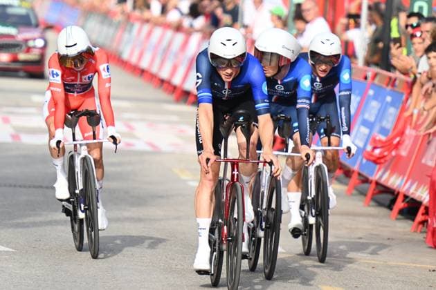 27-08-2025 Vuelta A Espana; Tappa 05 Figueres - Figueres; 2025, Groupama - Fdj; Kung, Stefan; Cavagna, Remi; Gaudu, David; Figueres; 