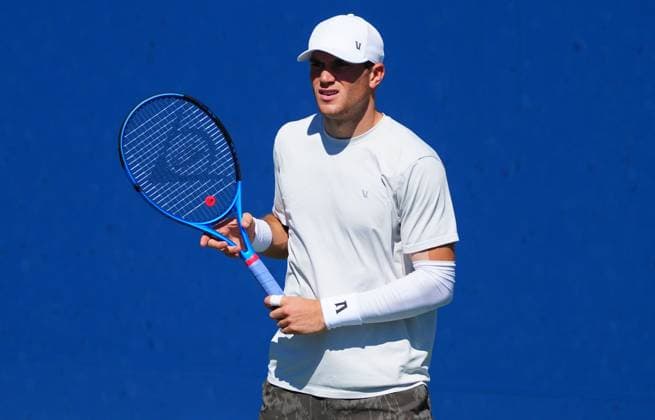 Jack Draper practices before announcing he was pulling out of the tournament with an arm injury 2025 US Open, Day Four, USTA Billie Jean King National Tennis Center, New York, USA - 27 Aug 2025New York USTA Billie Jean King National T New York (NY) United States of America  Copyright: xJavierxGarcia Shutterstockx 15457575q