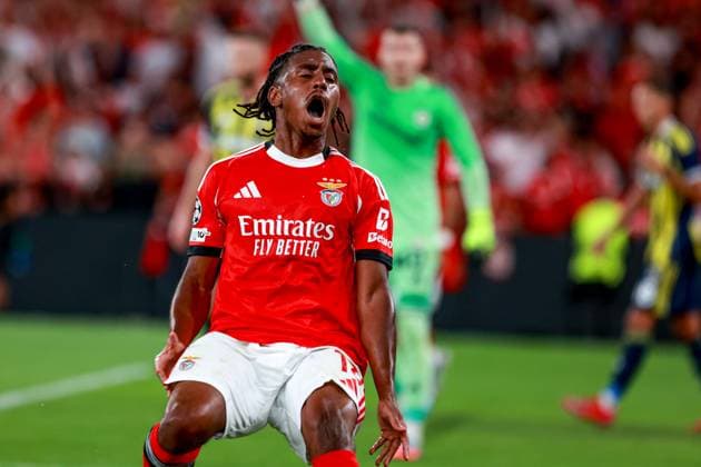 Leandro Barreiro of SL Benfica reacts during the UEFA Champions League play-off second leg match between SL Benfica and Fenerbahce at Estadio da Luz on August 27, 2025 in Lisbon, Portugal. UEFA Champions League play-off 2nd Leg - SL Benfica vs Fenerbahce (Valter Gouveia SPP) Copyright: xValterxGouveia SPPx spp-en-VaGo-VG_L9951