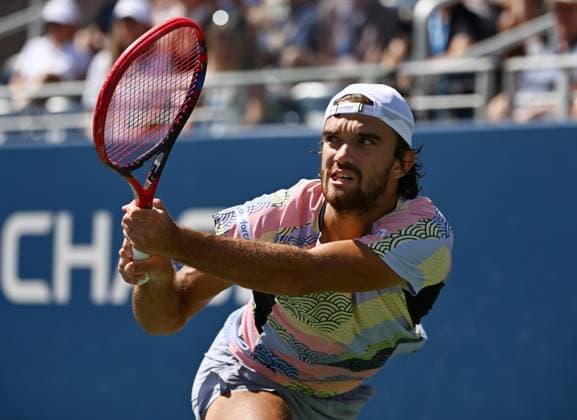 FLUSHING NY- AUGUST 27: Joao Fonseca Vs Tomas Machac on Grandstand at the USTA Billie Jean King National Tennis Center on August 27, 2025 in Flushing Queens. Copyright: xmpi04x