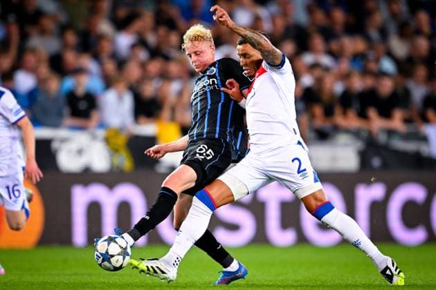 Club Brugge v Rangers FC - UEFA Champions League BRUGGE, BELGIUM - AUGUST 27 : Seys Joaquim defender of Club Brugge battles for the ball of Tavernier James defender of Rangers FC the UEFA Champions League 2025 26 play-off round second leg between Club Brugge and Rangers FC on August 27, 2025 in Brugge, Belgium, 27 08 2025  Copyright: xTomasxSiskx