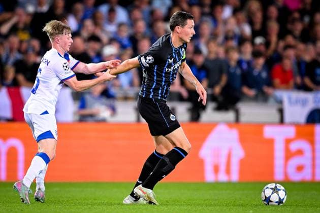 Club Brugge v Rangers FC - UEFA Champions League BRUGGE, BELGIUM - AUGUST 27 : Cameron Lyall midfielder of Rangers FC and Vanaken Hans midfielder of Club Brugge during the UEFA Champions League 2025 26 play-off round second leg between Club Brugge and Rangers FC on August 27, 2025 in Brugge, Belgium, 27 08 2025  Copyright: xTomasxSiskx