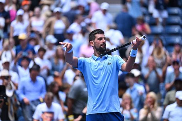 US Open - Second Round Novak Djokovic (SRB) during his second match round at the 2025 US Open at Billie Jean National Tennis Center in New York City, NY, USA, on August 27, 2025. Photo by Corinne Dubreuil ABACAPRESS.COM New York city United States  Copyright: xDubreuilxCorinne ABACAx