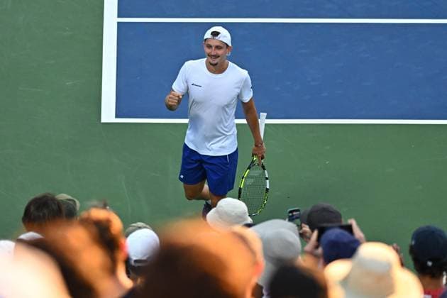 US Open - Second Round Ugo Blanchet (FRA) during his second round match at the 2025 US Open at Billie Jean National Tennis Center in New York City, NY, USA, on August 27, 2025. Photo by Corinne Dubreuil ABACAPRESS.COM New York city United States  Copyright: xDubreuilxCorinne ABACAx