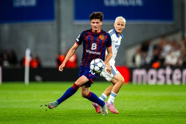 FC Copenhagen v FC Basel, UEFA Champions League qualification, Copenhagen, Denmark Copenhagen, Denmark. 27th, August 2025. Marin Soticek (19) of FC Basel seen during the UEFA Champions League qualification match between FC Copenhagen and FC Basel at Parken in Copenhagen. Denmark, Copenhagen  Copyright: xGonzalesxPhoto TobiasxJorgensenx