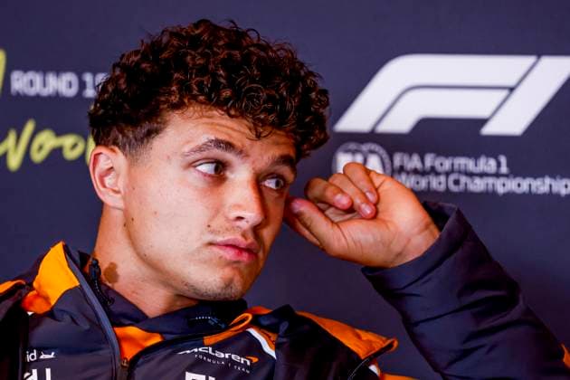 Lando Norris of the United Kingdom and McLaren F1 Team at the press conference prior to the start of the Formula 1 Heineken Dutch Grand Prix 2025 at Circuit Zandvoort on August 28, 2025 in Zandvoort, Netherlands Photo by Marcel ter Bals DeFodi Images
