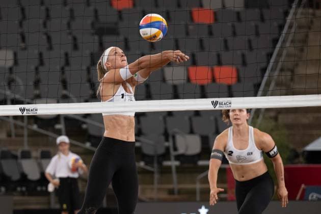 Beach Pro Tour Elite 16 Hamburg, 28 08 2025 Sandra Ittlinger Player No 1, GER , Anna Lena Grüne Player No 2 Beach Pro Tour Elite 16 Hamburg on 28 08 2025 Copyright: xBEAUTIFULxSPORTS PeterxWeberx
