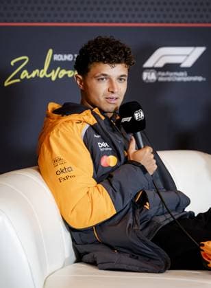 ZANDVOORT - Lando Norris (McLaren) during the press conference, PK, Pressekonferenz at the Zandvoort Circuit ahead of the F1 Dutch Grand Prix on August 28, 2025, in Zandvoort, Netherlands. ANP SEM VAN DER WAL xVIxANPxSportx xxANPxIVx 534324791 originalFilename: 534324791.jpg