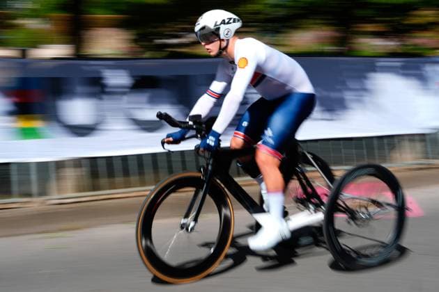 2025 UCI Para-cycling Road World Championships Picture by Olly Hassell SWpix.com - 28 08 2025 - Cycling - 2025 UCI Para-cycling Road World Championships - Ronse, Flanders, Belgium - Men T2 Individual Time Trial (ITT)- Felix Barrow (Great Britain) Copyright: x xSWpix.comx(t axPhotographyxHubxLtd)xOllyxHassell SWpix.comx SWP-3069-0170