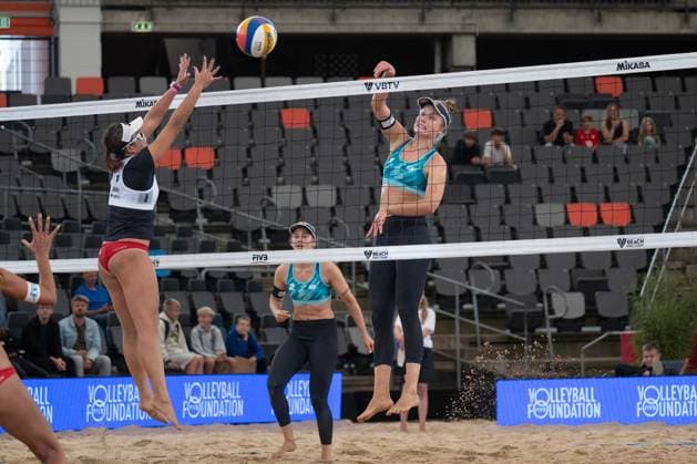 Beach Pro Tour Elite 16 Hamburg, 28 08 2025 Svenja Müller Player No 1, GER , Cinja Tillmann Player No 2 Beach Pro Tour Elite 16 Hamburg on 28 08 2025 Copyright: xBEAUTIFULxSPORTS PeterxWeberx