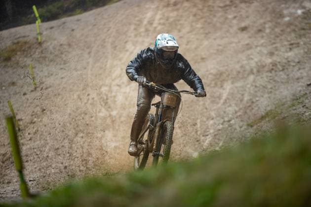 Whoop UCI Downhill Worldcup Les Gets A HERN Kye KENDA NS BIKES UR TEAMat Whoop UCI Downhill Worldcup Les Gets , 28 08 2025,in Les Gets ,FRA Photo Sebastian Sternemann