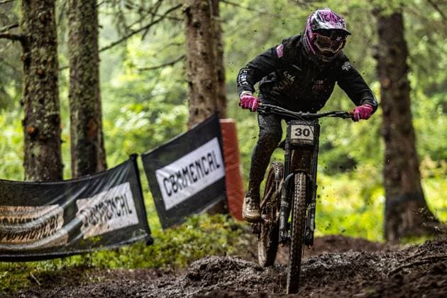 Whoop UCI Downhill Worldcup Les Gets SWABEY Sorley at Whoop UCI Downhill Worldcup Les Gets , 28 08 2025,in Les Gets ,FRA Photo Sebastian Sternemann