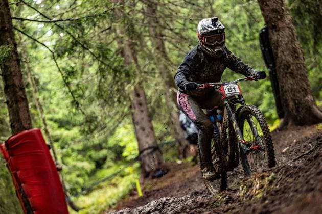 Whoop UCI Downhill Worldcup Les Gets FARINA Eleonora MS RACINGat Whoop UCI Downhill Worldcup Les Gets , 28 08 2025,in Les Gets ,FRA Photo Sebastian Sternemann
